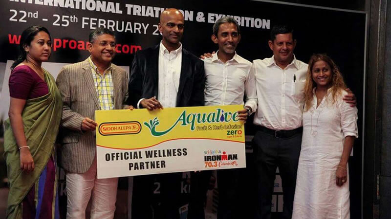 The Siddhalepa team with the organizers Pro Am Serendib at a press conference on International Iron Man Colombo.